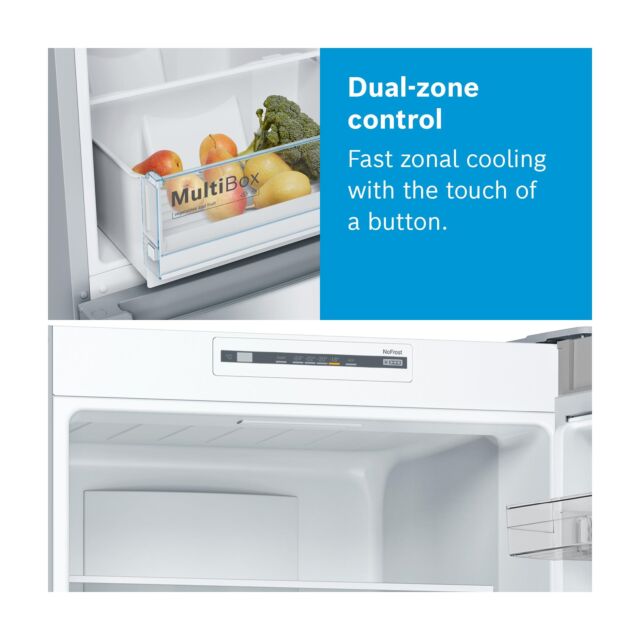 KGN34NWEAG, Free-standing fridge-freezer with freezer at bottom