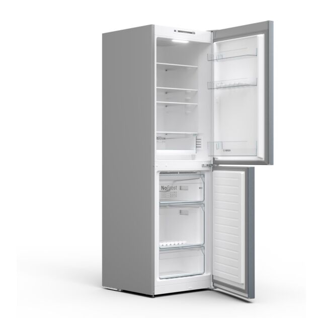 KGN34NLEAG, Free-standing fridge-freezer with freezer at bottom