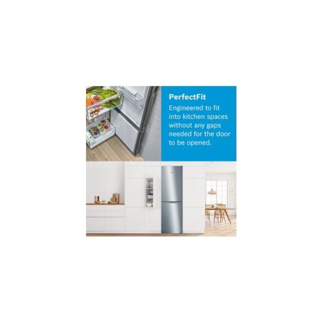 KGN34NLEAG, Free-standing fridge-freezer with freezer at bottom