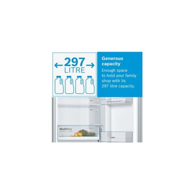 KGN34NLEAG, Free-standing fridge-freezer with freezer at bottom