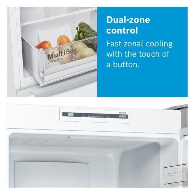 KGN34NLEAG, Free-standing fridge-freezer with freezer at bottom