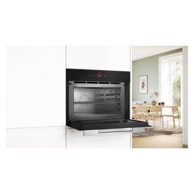 Bosch CEG732XB1B Series 8 Built-In Microwave with Grill - Black - GRADED