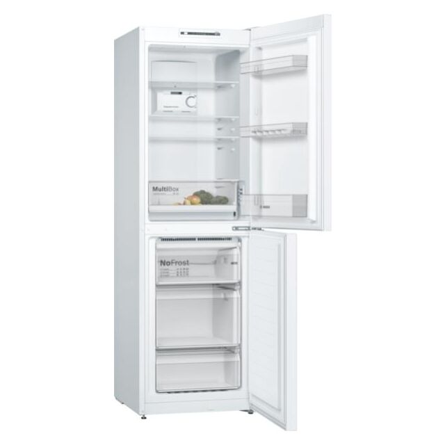 KGN34NWEAG, Free-standing fridge-freezer with freezer at bottom