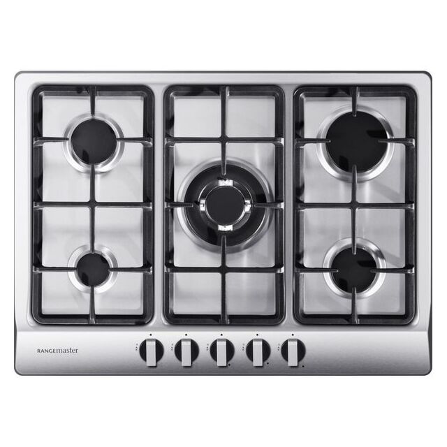 Rangemaster RMBH70HPNGSS Gas Hob 70cm 5 Burner Stainless Steel