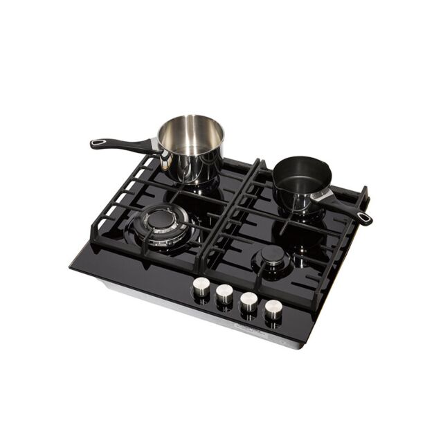 Teknix SCGH61B Gas Hob 60Cm Black Glass Teknix 