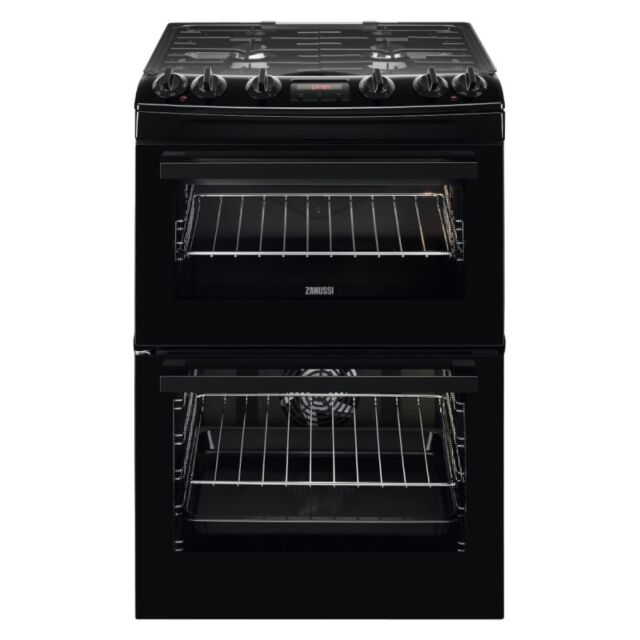 ZANUSSI ZCK66350BA 60 cm Dual Fuel Cooker - Black - Graded