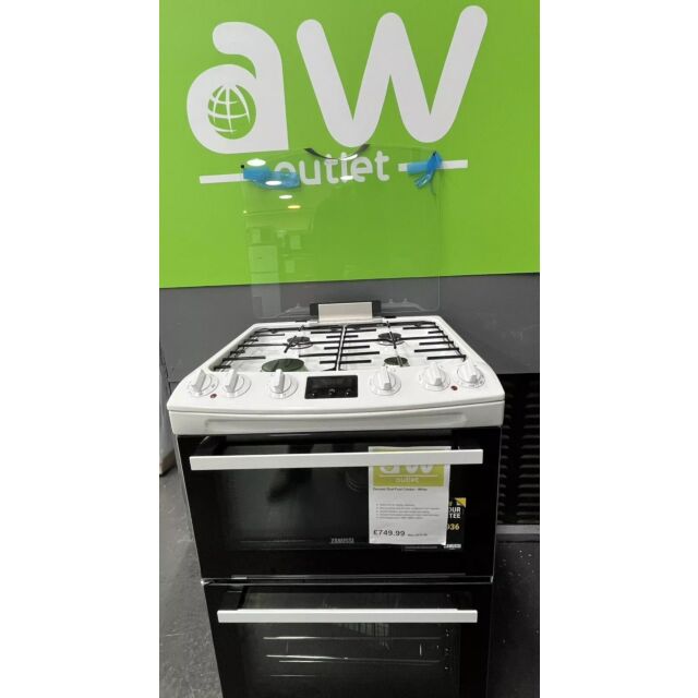 ZANUSSI ZCK66350WA 60 cm Dual Fuel Cooker - White - Graded