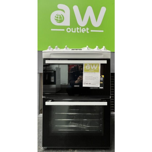 ZANUSSI ZCK66350WA 60 cm Dual Fuel Cooker - White - Graded