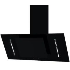 CATA UBARUNW9 90cm Wall Mounted Angled Hood Black Glass
