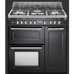 Delonghi D3VR 908-DF/BL-1 Vintage 90cm (Dual Fuel) Triple Cavity Range Cooker - GLOSS BLACK