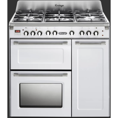Delonghi D3VR 908-DF/WH -1  Vintage 90cm (Dual Fuel) Triple Cavity Range Cooker - GLOSS WHITE