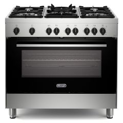 Delonghi 90cm Gas Range Cooker Single Cavity With 3x Big Wok Burners Asian Cuisine  DSR 917GTSS - Stainless Steel